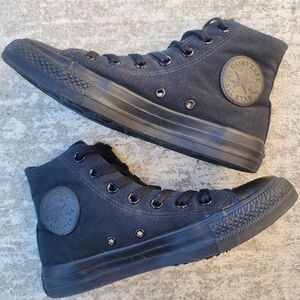 Converse All Star Triple Black High Top Sneakers Chuck Taylor Men 5 Women 7